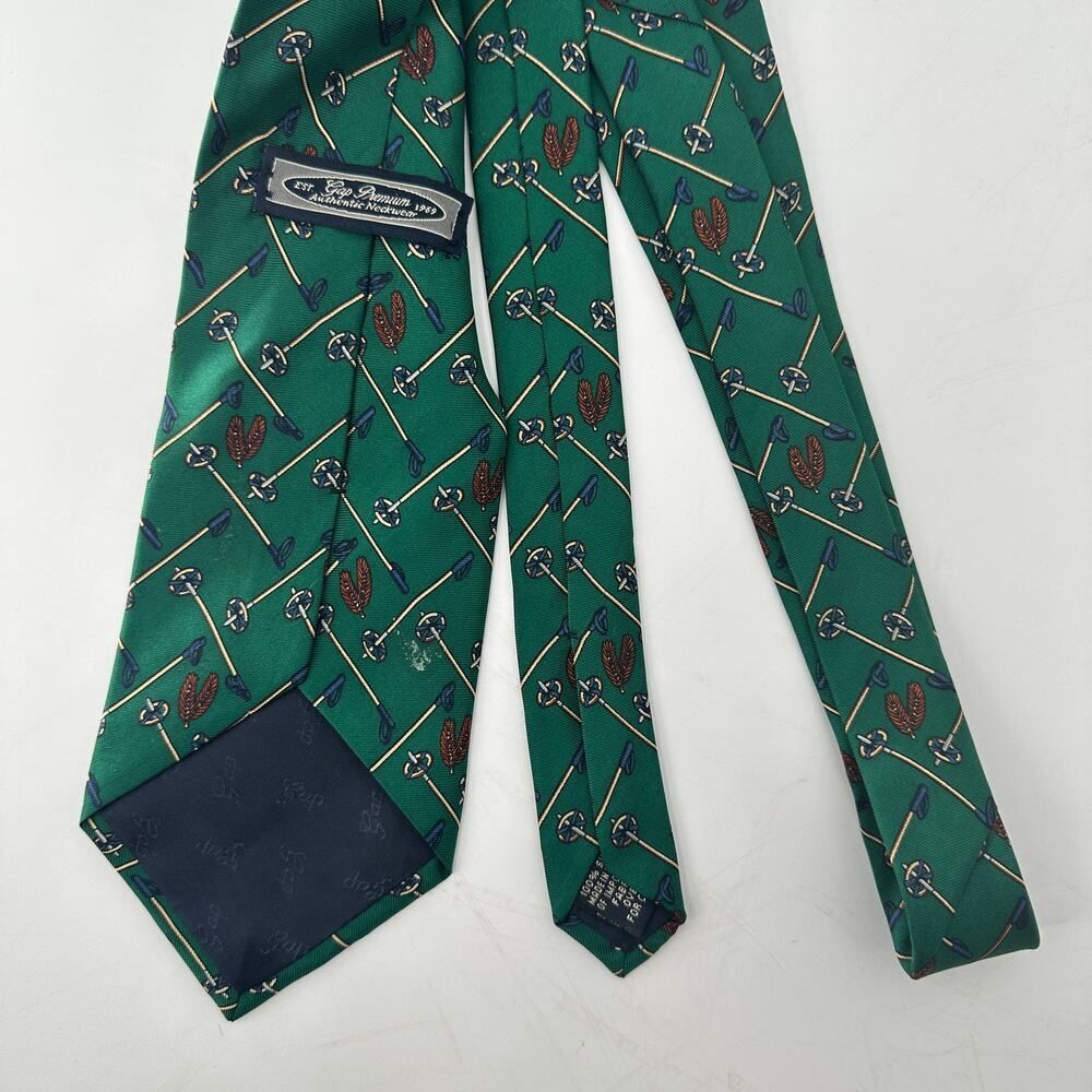 Gap Premium Silk Ski Poles Green Silk Tie - Picture 11 of 11